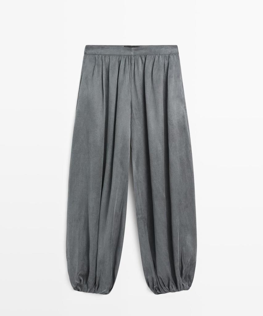 Masimodutti Linen Blend Pleated Balloon Pants