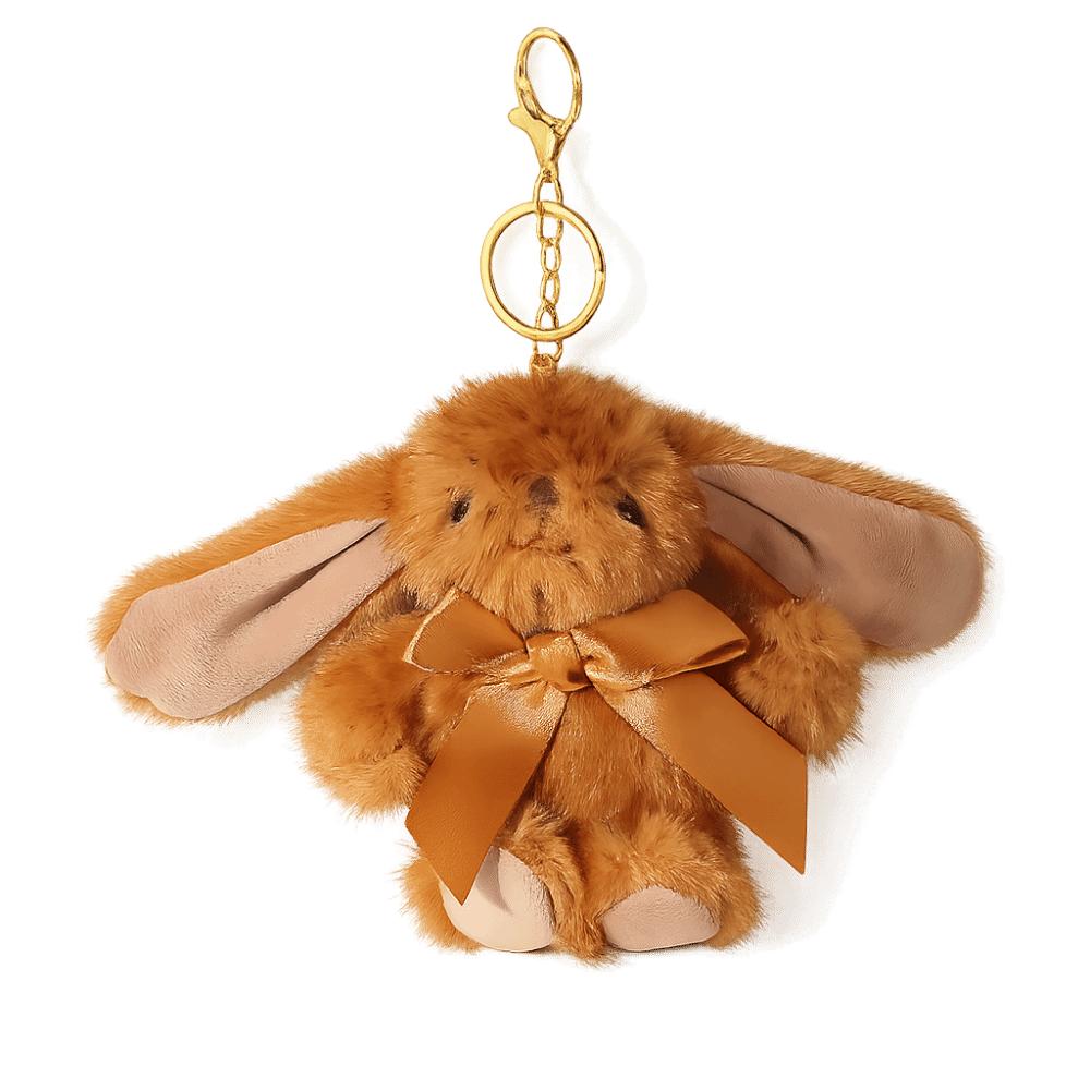 

Pompom Easter Bunny Key Ring Fur Animal Bag Charm Pendant Plush Rabbit Keychain Kids Toys жёлтый/коричневый