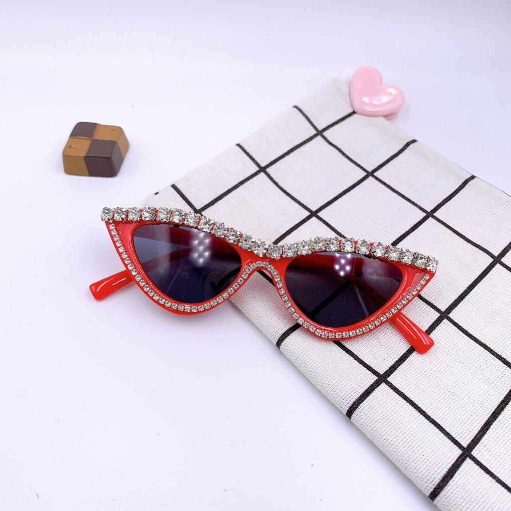 Internet Fashion Children'S Sunglasses Triangle Personality Sticky Diamond Children'S Fried Street Glasses Travel Photo Sunglasses