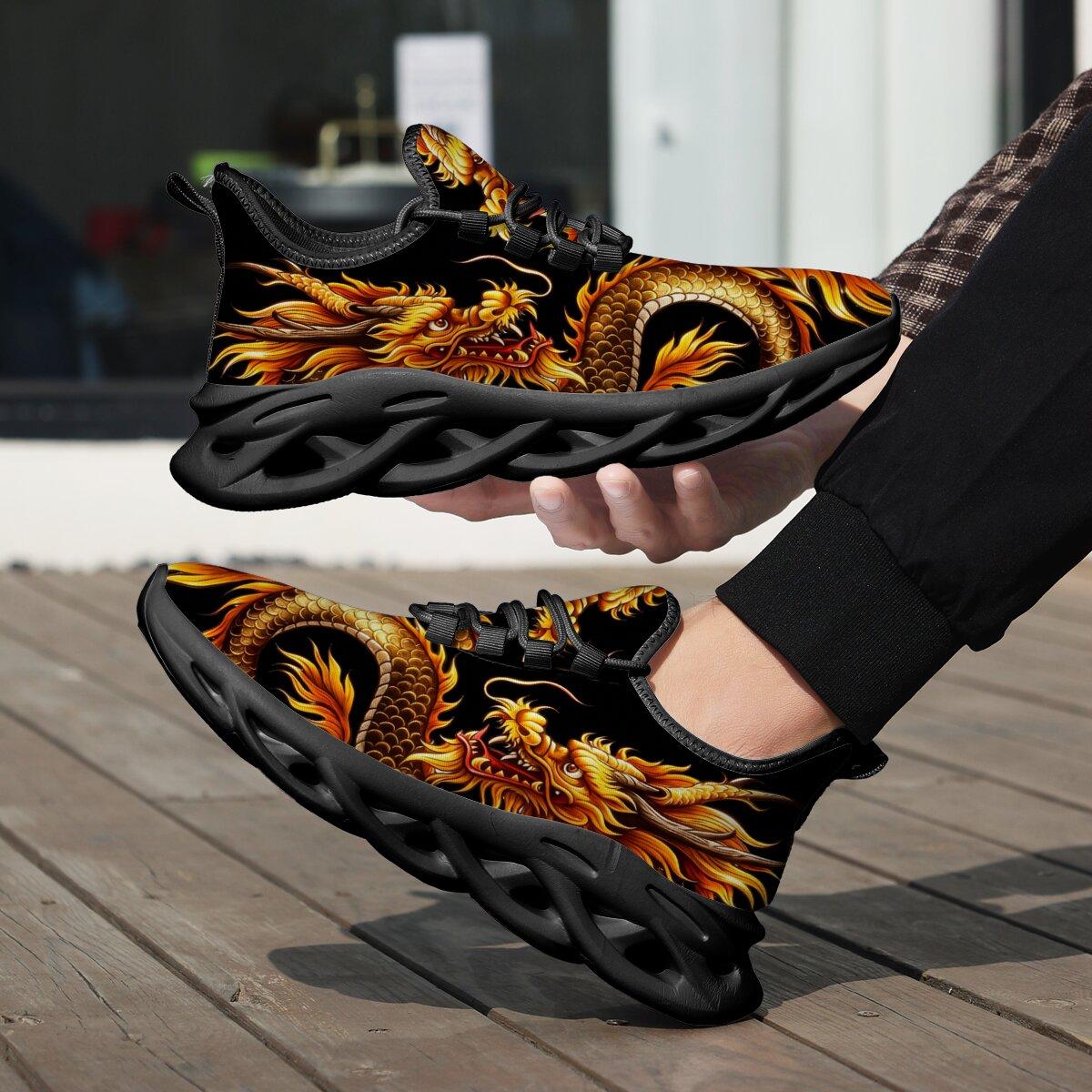 Draak Thema Sneakers Heren Ademend Lichtgewicht Lage Top Veterschoenen Dames Hardlopen Wandelen Casual Sportschoenen 45 white