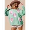 Christmas Glitter Hoodie Stylish Women's Christmas Tree Long Sleeve Top Cute Gingerbread Man Casual T-Shirt Chic Holiday Attire
