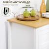 Modern Kitchen Sideboard Auxiliary Buffet Cabinet with Drawer Adjustable Shelf and 2 Glass Doors 80x40x90 cm White