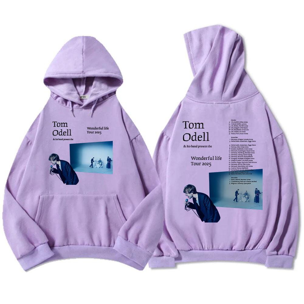 Tom Odell & His Band Present The Wonderful Life Tour 2025 Hoodies Fleece Warm Male Hooded Sweatshirt Casual Loose Men Pullovers