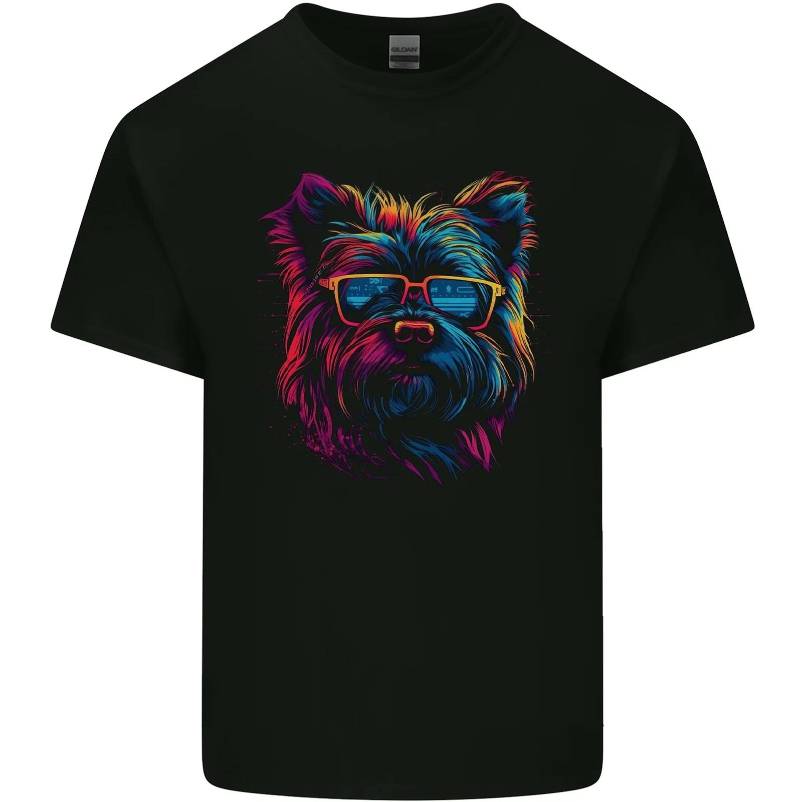 

Retrowave Yorkshire Terrier Dog Kids T-Shirt Childrens XL
