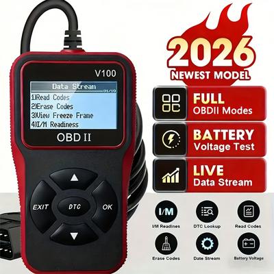 1pc V100 Professional OBD2 Scanner, Engine Fault Code Reader, Diagnostic Scan Tool for OBD II Protocol Cars Since 1996