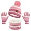 Children's Hat Scarf Gloves Three Piece Set Northern Winter Double Layer Cold Proof Knitted Hat Boys and Girls Scarves Three Piece Set