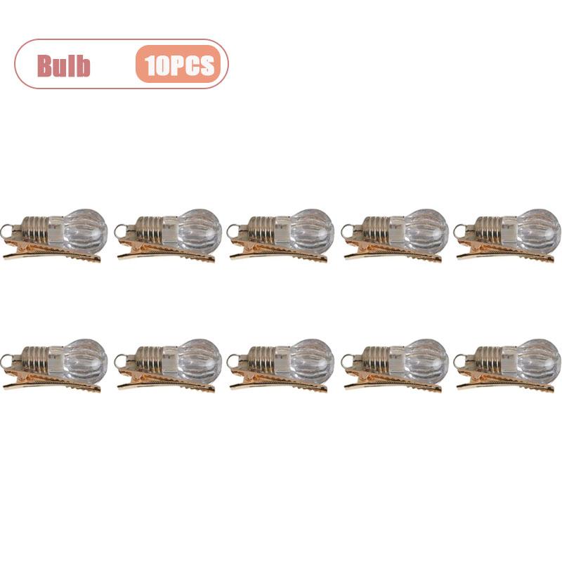 Funny LED Light Bulb Hair Clip Glow-in-the-Dark Hairpin for Women Unique Flashing Bangs Clipper Fun Hair Accessory for Events