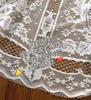 White Lace Hollow Out Cheongsam Petticoat - French Style Mid-Length Swing Skirt