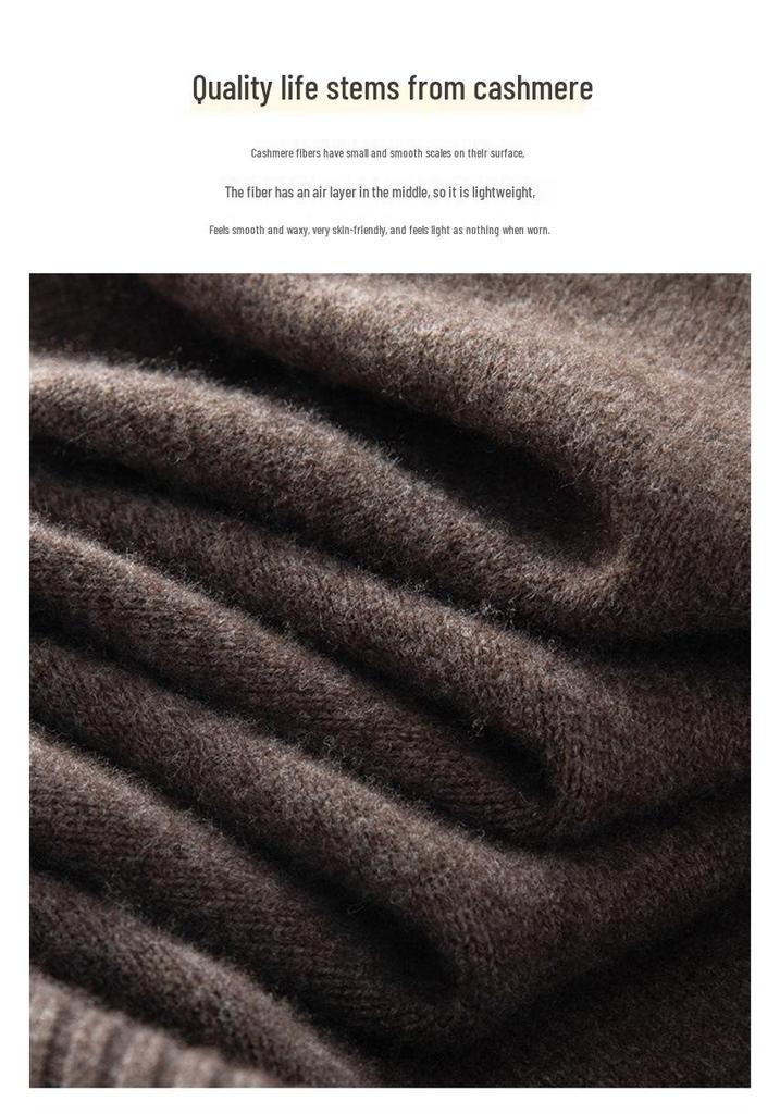 Women's High-Neck Cashmere Knit Dress - Button-Up, Knee-Length, Thick for Autumn/Winter