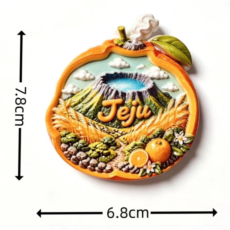 South Korea Seoul Jeju 3D Fridge Magnets Tourism Souvenir Refrigerator Magnets Sticker Home Kitchen Decoration