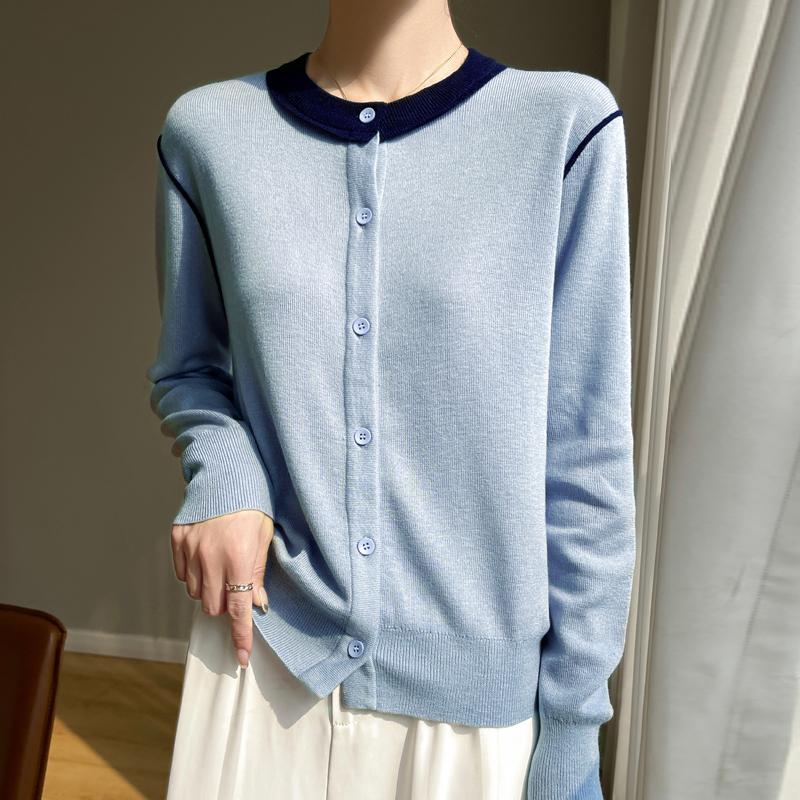 

Женский кардиган из камвольной шерсти, тутового шелка, кашемир Цинхэ, 50% шерсть, 50% тутовый шелк, зимний вязаный пуловер, осенний свитер, кашемировый свитер XXL синий