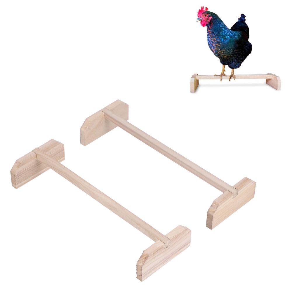 2 Sets Large Size Chicken Wooden Perches Wood Thicker Bracket Bird Training Stand Stable Base Gnaw Resistant Pet Roosting Stand