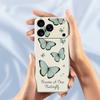For iPhone 17 Pro Case Green Butterfly Pattern Printing Straight Edge TPU Phone Back Cover