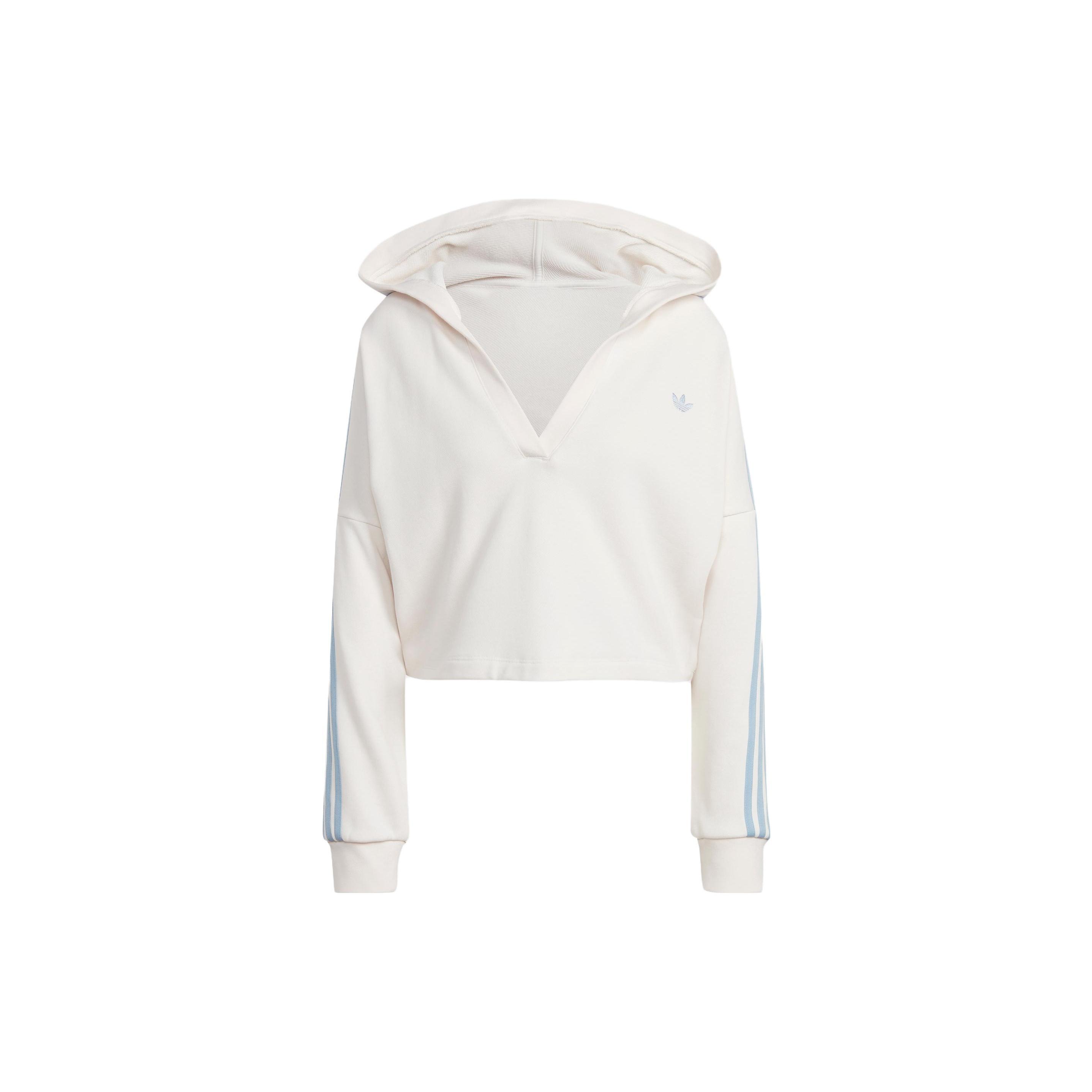 (WMNS) adidas Originals V-Neck Short Hoodie White Women s IC8521 XS