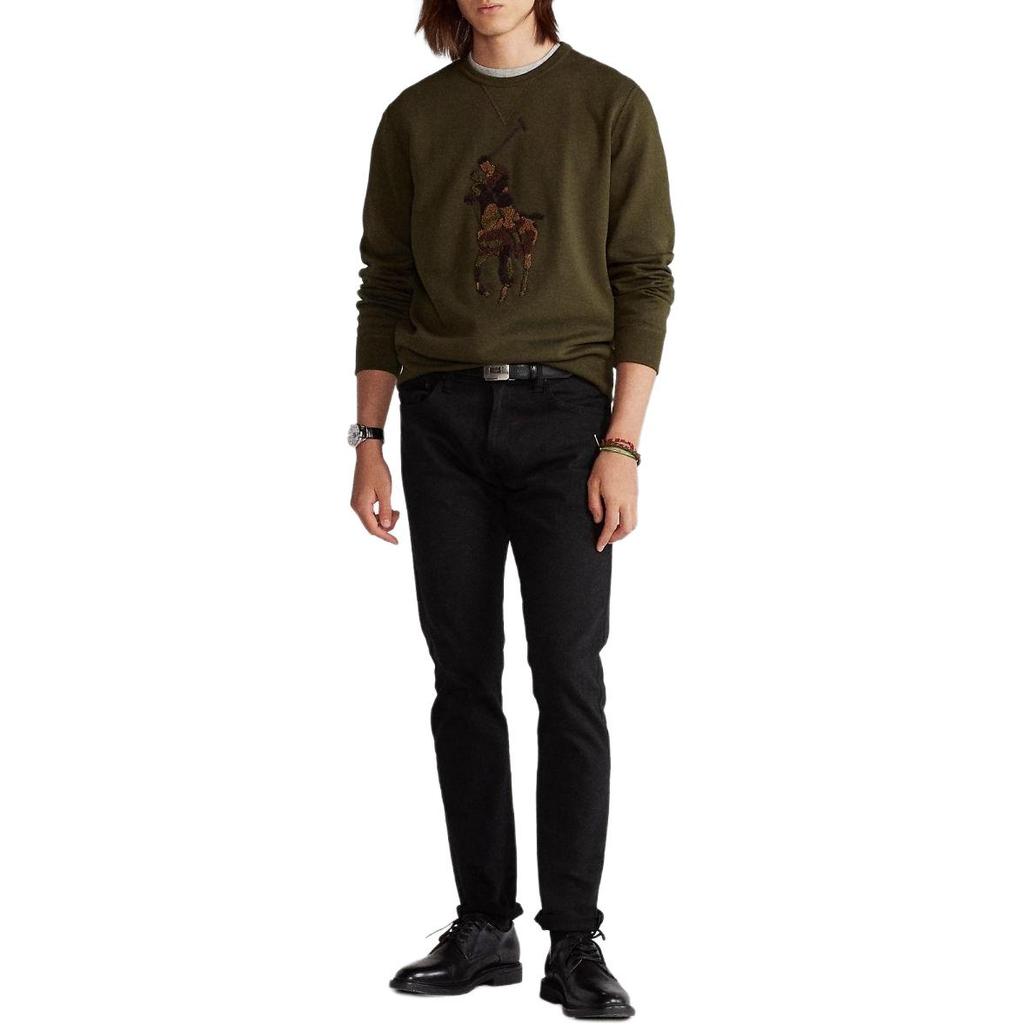 Polo Ralph Lauren Stor Hästlogotyp Flockad Vändbar Stickad Rundhalsad Sweatshirt Herr sweatshirt 710766862-019