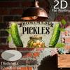 2D Flat, 1pc Vintage Aluminum Sign, Decorative Plaque and Ornament (6" X 12"), Homemade Pickles, Vintage Home Decor