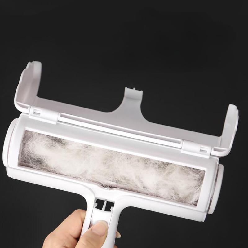 Chom Roller Animal Hair Brush Pet Hair Remover Roller 2-Way Removing Dog Cat Hair From Furniture Self-cleaning Lint One Hand