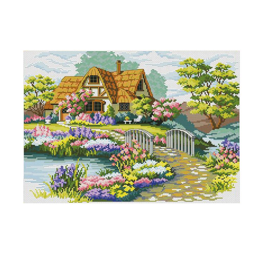Kreuzstich-Set Vordruck-Stickset 11CT Polyester-Material für Schlafzimmer Wohnzimmer Handarbeit DIY
