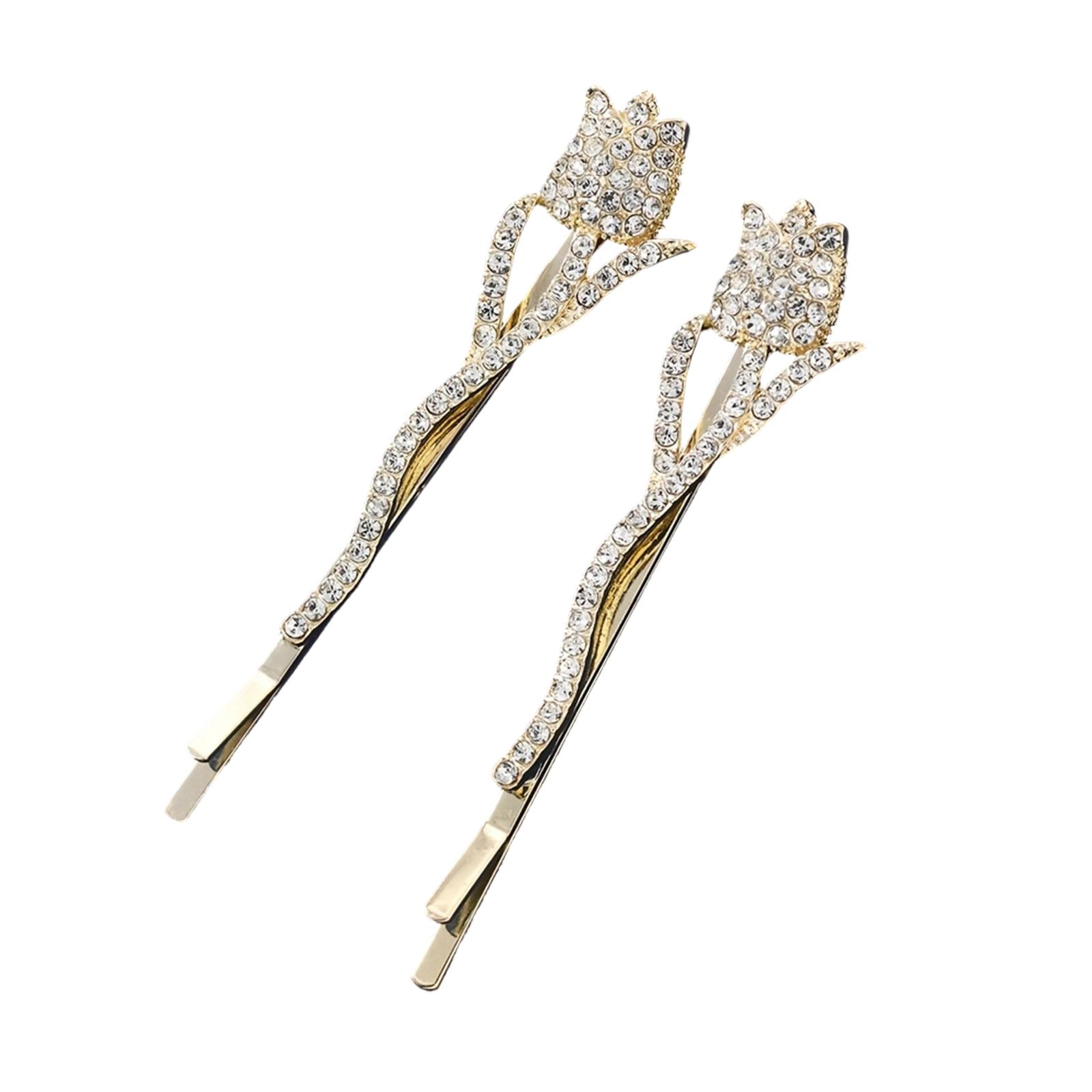 2 Pcs Zircon Hair Clips - Elegant Barrettes for Women, Hair Accessories