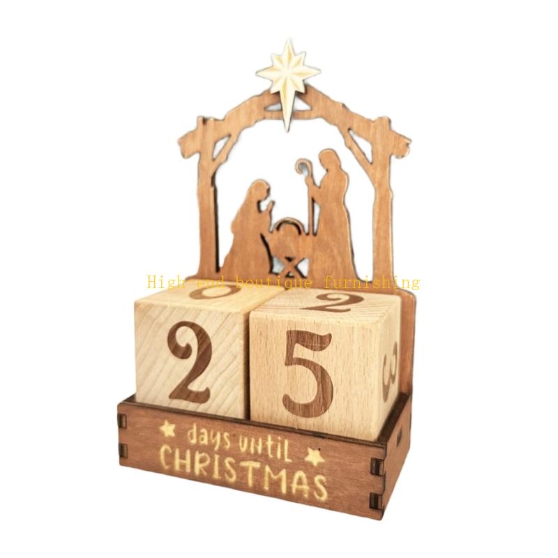  Christmas Countdown Calendar Christmas Countdown Block Set,Home Decors