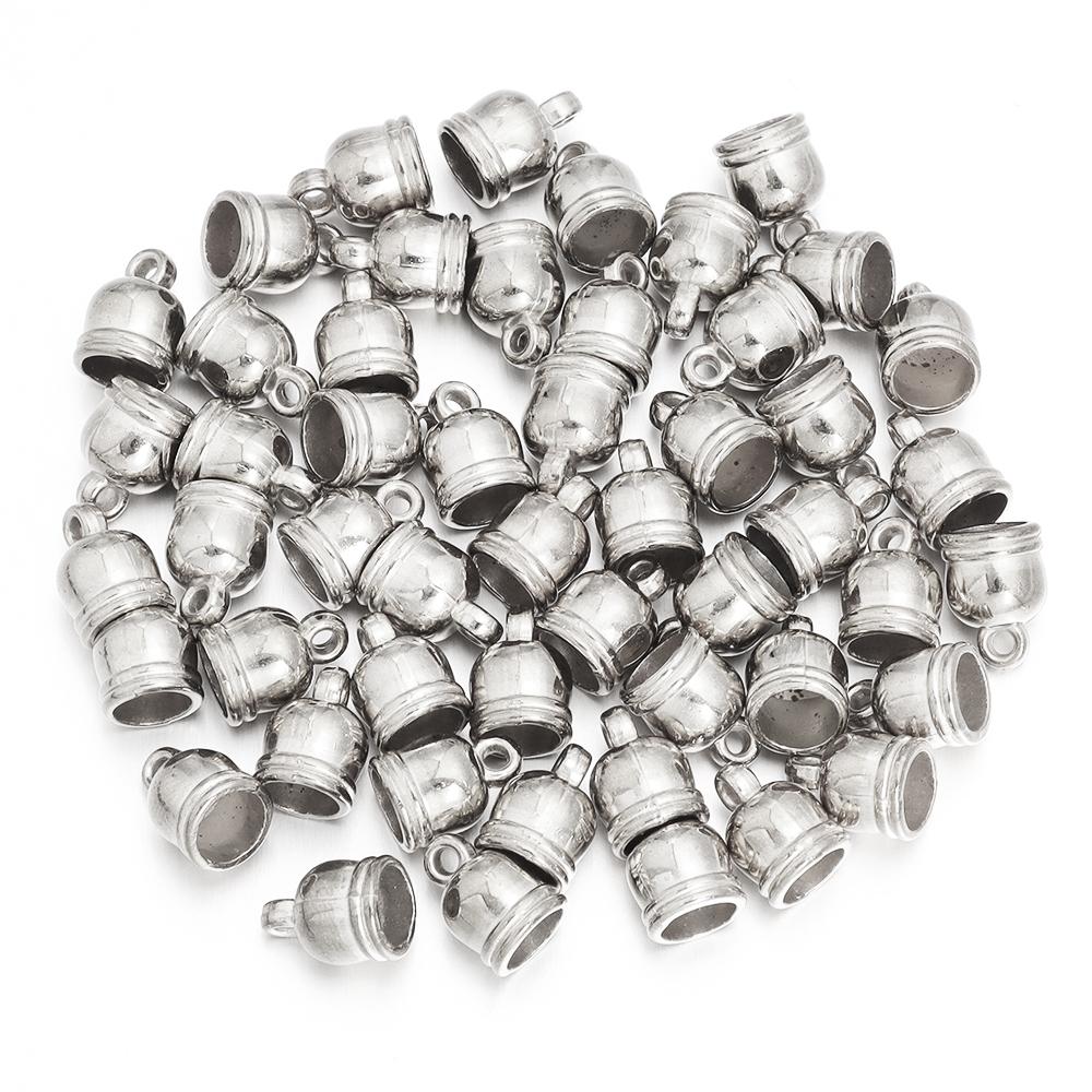 

30-100pcs/lot End Tip Tassel Caps CCB Leather Cords Buckle End Caps Beads For DIY Jewelry Making Necklace Bracelets Accessories 4mm 100pcs