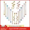 Punk Stainless Steel Titanium Long Rod Women's Cartilage Ear Stud Retro Piercing