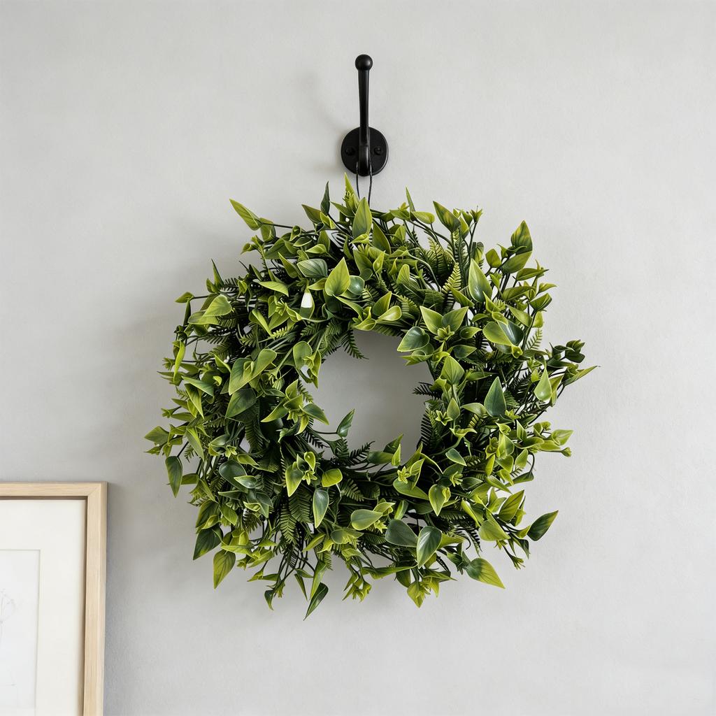3D 30cm Horseshoe Grass Wreath Home Decor Artificial Green Plant Living Room Wall Hanging Wedding Scenery Props
