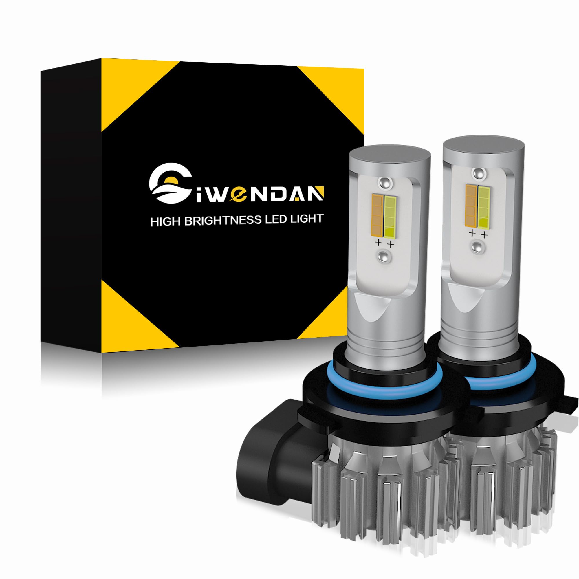 

CIWENDAN Compatible LED Fog White Yellow Vehicle Inspection Compatible with 12V DC Adjustable Set of 2 and HB3/HB4 Lights, 14,000 Lumens, Two-Color