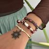 Multi-Layer Ethnic Style Bracelet Spiral Design Gravel Woven Bangle  Jewelry