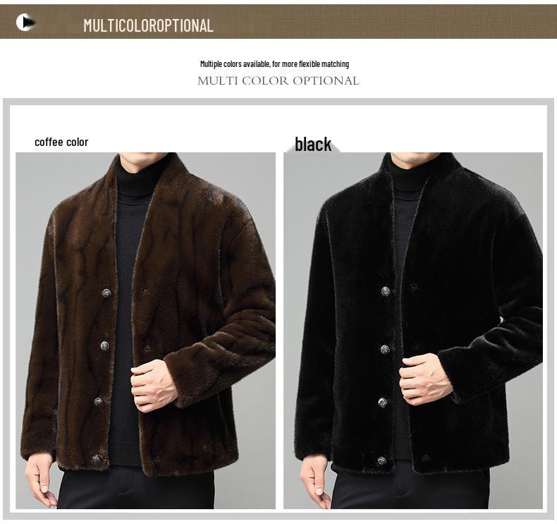 Golden Sable Velvet Men's Winter 2025 Loose Single-Breasted Wool Coat Jacket