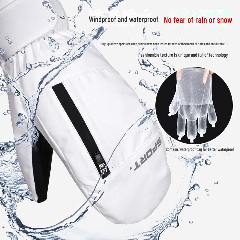 Windproof & Waterproof Touch Screen Ski Gloves for Men & Women – Thickened, Warm, Cold-Proof for Autumn & Winter Cycling/Sports