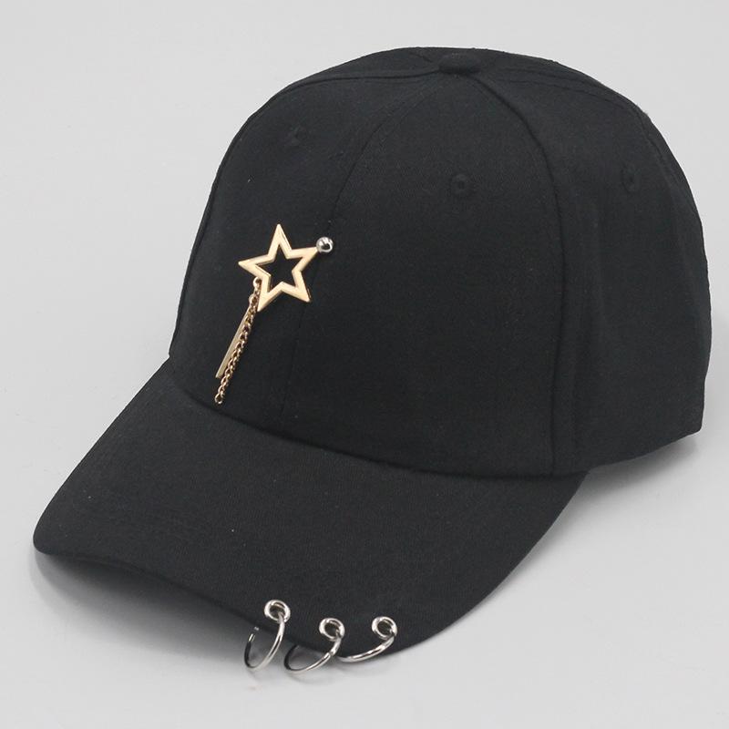 Dad Hat Creative Piercing Ring Baseball Cap Punk Hip Hop Caps Cotton Adult Casual Solid Adjustable Unisex Caps