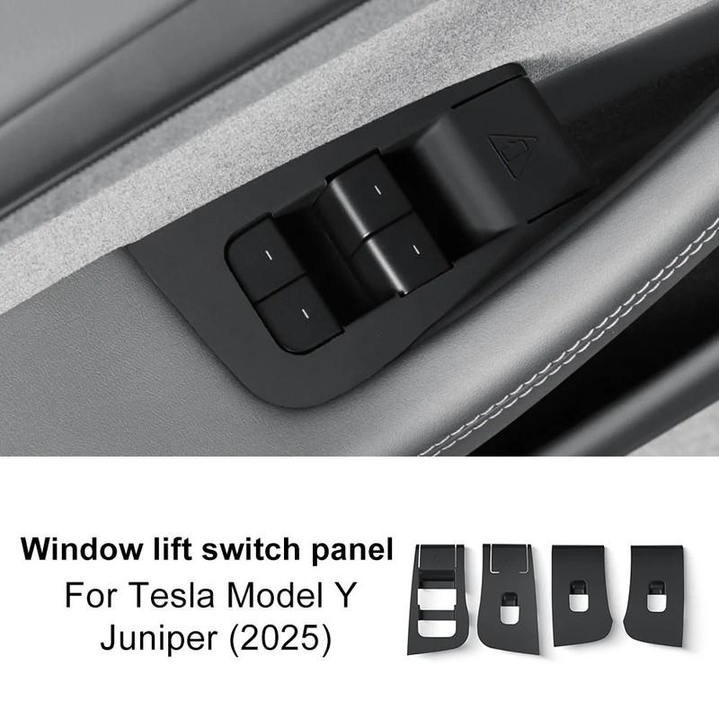 Silicone Window Switch & Door Handle Cover Set for Tesla Model Y Juniper 2025 2026 2027 2028, Anti-Dust Protector Sticker