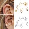 Ear Cuffs Leaf Star Clip Ring Earrings for Women No Piercing Fake Cartilage Earring Studs Ear Stud Set Clip Cuff