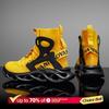 Men Boots Mesh Fabric High Top Marathon Sports Running Shoes Breathable Lightweight Comfortable Athletic Nonskid Sneakers