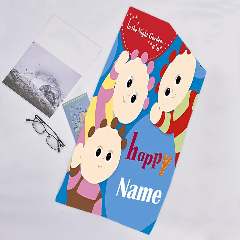 1pc In the Night Garden2 Beach Towel with Custom Name, Beach/Swimming/Bath/Picnic/Camping Towel, Suitable for Seaside Beaches
