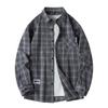 Männer Hemd Plaid Lose Straße Langarm Casual Shirt Schwarz Übergroßen Weiche Hemd Frühling Herbst