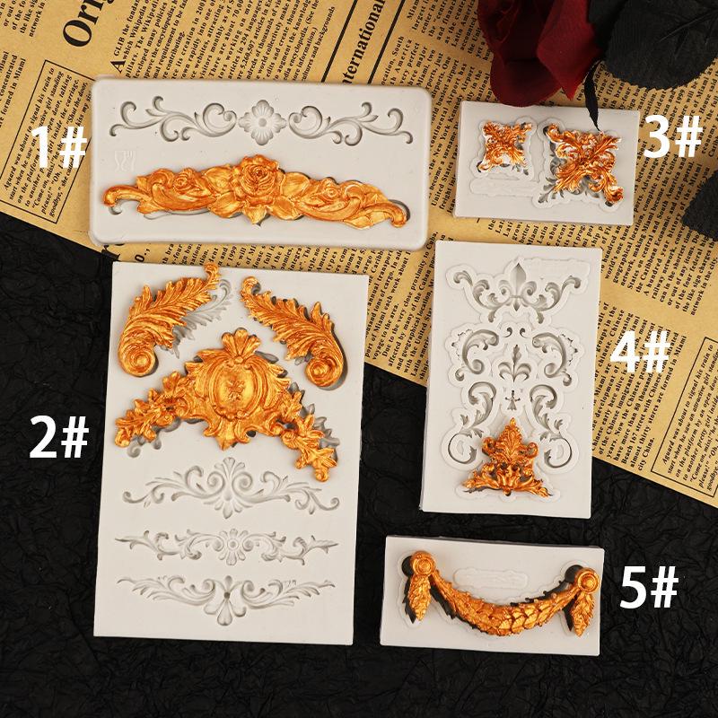 Wytłaczany zestaw silikonowych foremek do dekoracji z żywicy epoksydowej, gliny, ciasta i czekolady (fondant)