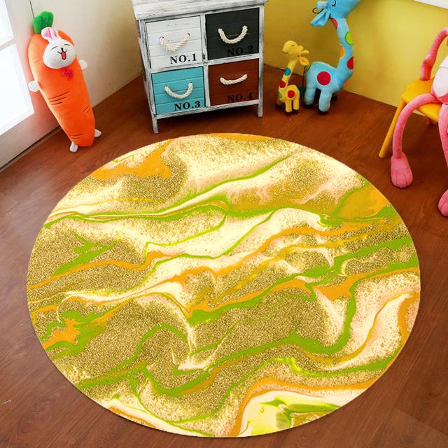 Marble Geometric Round Carpet Living Room Office Chair Computer Table Mat Home Anti -Fouling Decoration Bedroom Coffee Table Mat