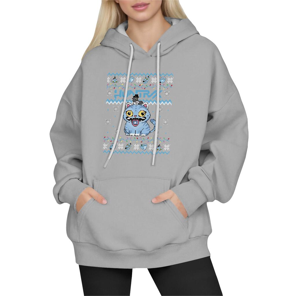 Women's Fashion Long-Sleeve Pullover Hoodie with Fun Movie-Inspired Prints