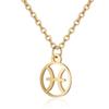 Simple Round 12 Zodiac Sign Necklaces for Men Women Classic Virgo Leo Libra Scorpio Sagittarius Pendant Necklace Birthday Gift