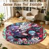 Dandadan Personalized Round Rug Support Custom Name, Soft Home Decor Mat