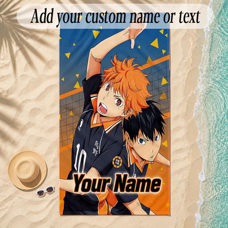 Beach TowelHaikyuu Custom Name Text Personalized Soft Towel for Beach Pool Indoor Home Decor Gift