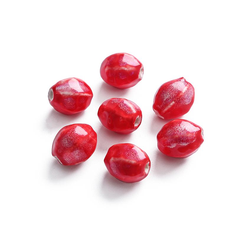 

5 шт. Порцелянові намистини з квітковою глазур’ю овальної форми 16x14 мм. Керамічні намистини у формі дині для виготовлення ювелірних виробів. Браслети, намиста своїми руками.