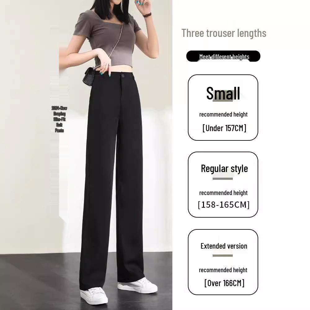 Women's High-Waist Gray Wide-Leg Dress Pants - Spring/Autumn 2024 Collection