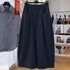 New Petite Women's Spring Plus Size Loose Fit Wide Leg Pants: Crooked Leg, Hip-Covering, Slimming & Versatile