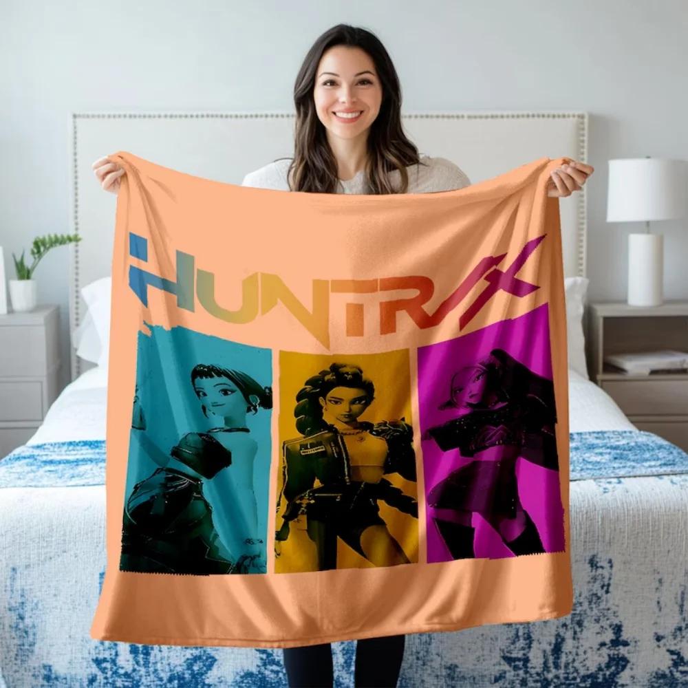 Cute Kpop Demon Hunter Blanket,kpop Fun Gift,cozy K-pop Demon Hunters Huntrix Blanket,anime Inspired, Huntrix Inspired Blanket