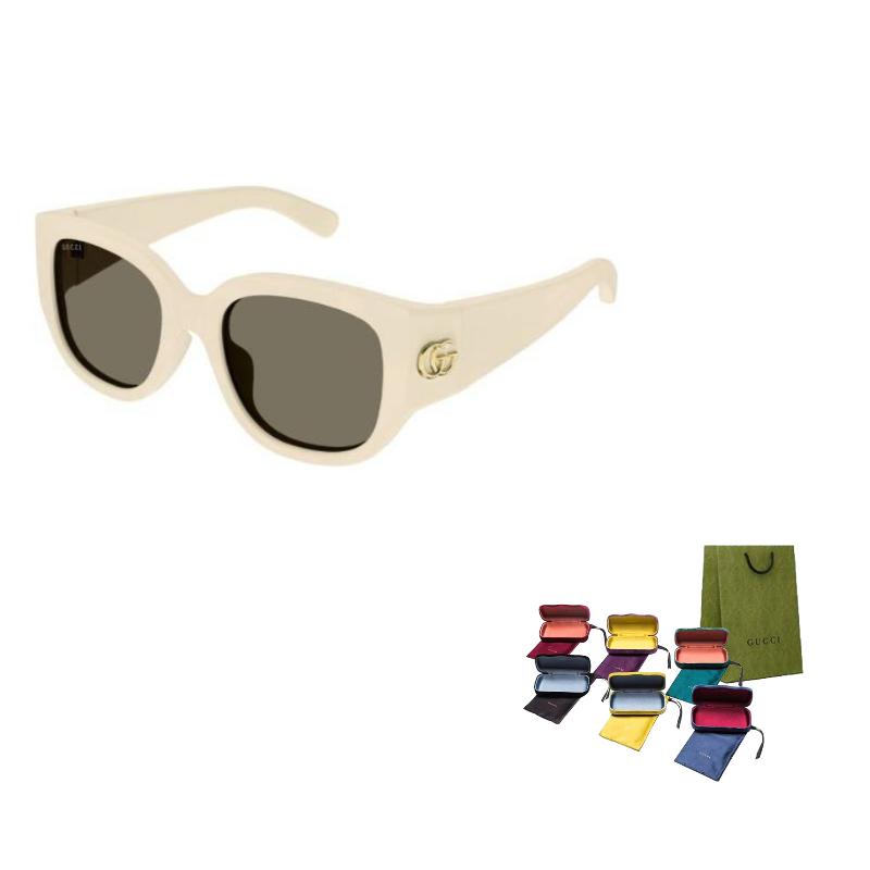 

GUCCI Solid Design Injection Irregular Sunglasses Men s Beige 52 бежевый