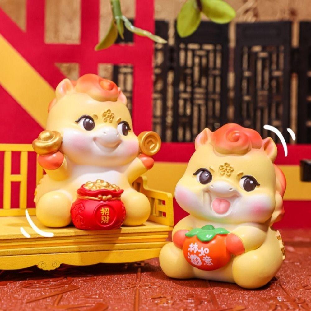 Cartoon Zodiac Horse Ornament Mascot Desktop Decoration Cute Car Ornament  Gift