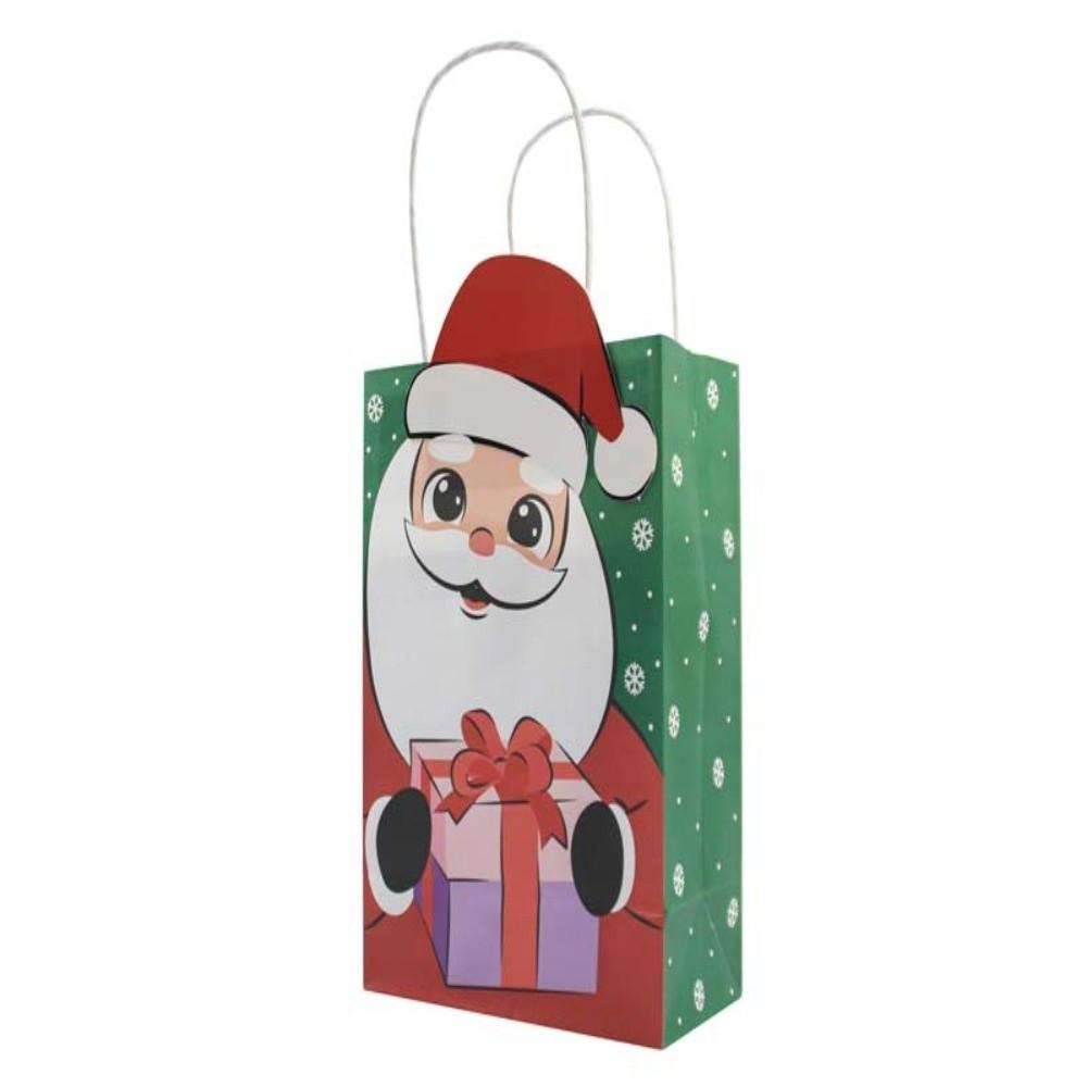 6pcs 3D Design Xmas Gift Bags Kraft Material Christmas Goody Bags  Christmas Holiday